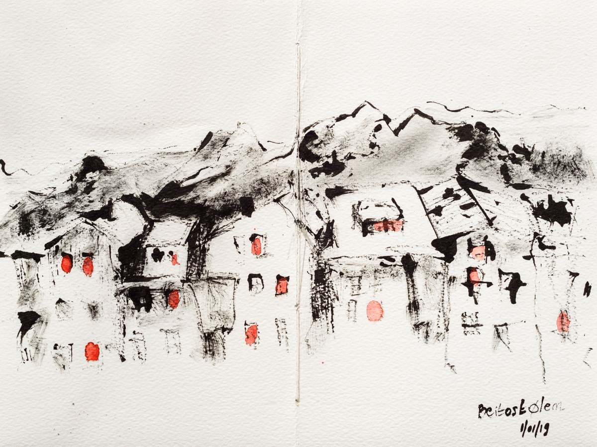 Vue sur les montagnes depuis notre hôtel à Beitostolen, Norway